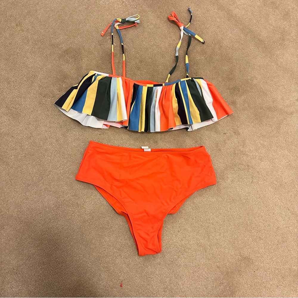 Orange Striped Bikini
